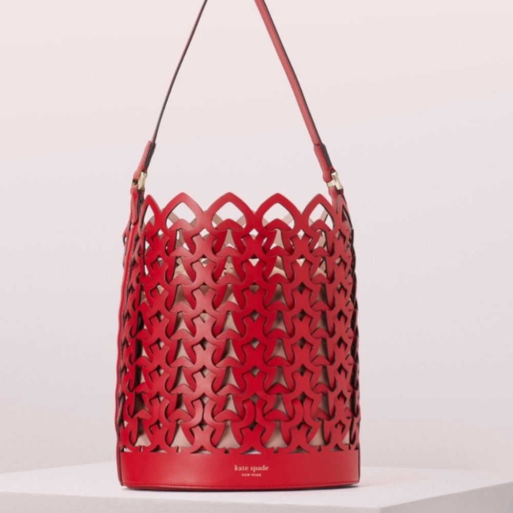 Kate Spade red Dorie Spade bucket bag - Picture 2 of 7